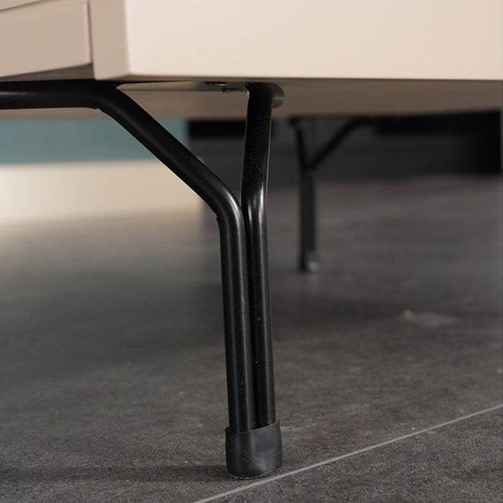 Table de chevet nordique de forme irrégulière - peinture cuite et rangement frais pratique, table de chevet à 2 tiroirs pour chambre à coucher 