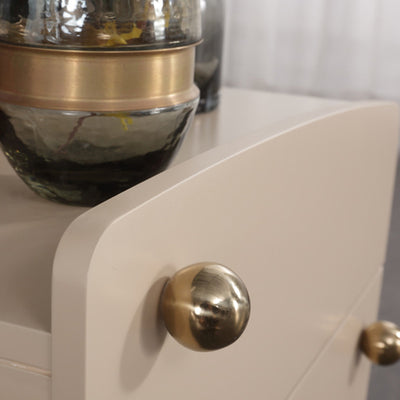 Nordic Irregular-Shaped Nightstand - Baking Paint & Practical Fresh Storage Bedside Table 2-Drawer For Bedroom