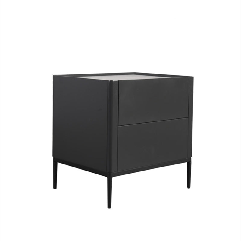 Space-Saving Minimalist Nightstand - Long-Lasting Baking Paint Color Bedside Table 2-Drawer For Bedroom