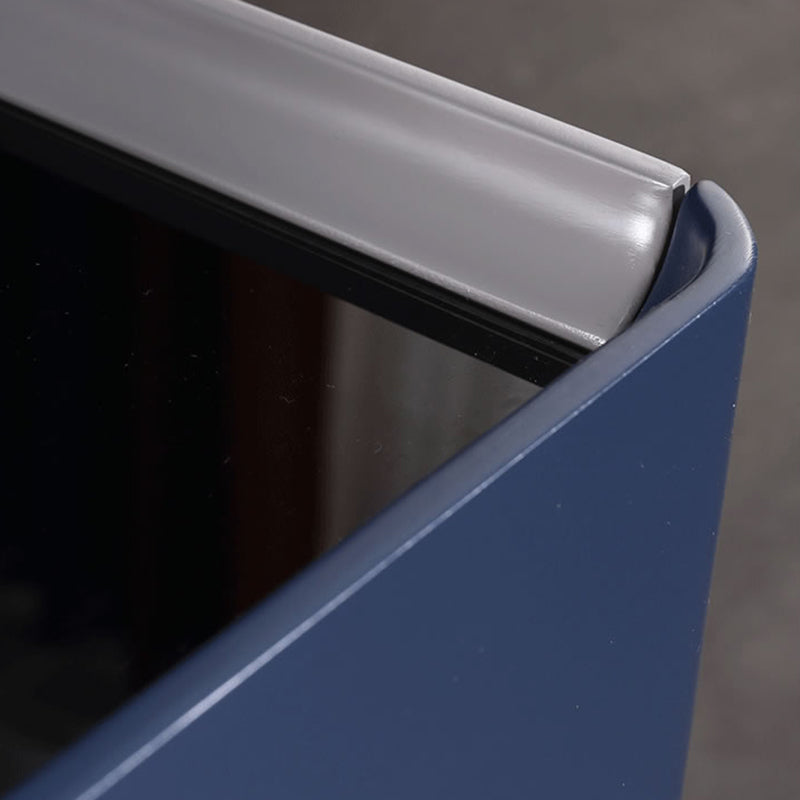 Distinctive Industrial Design Nightstand - E1 Eco-Friendly Material Meets Tempered Glass Bedside Table 2-Drawer For Bedroom