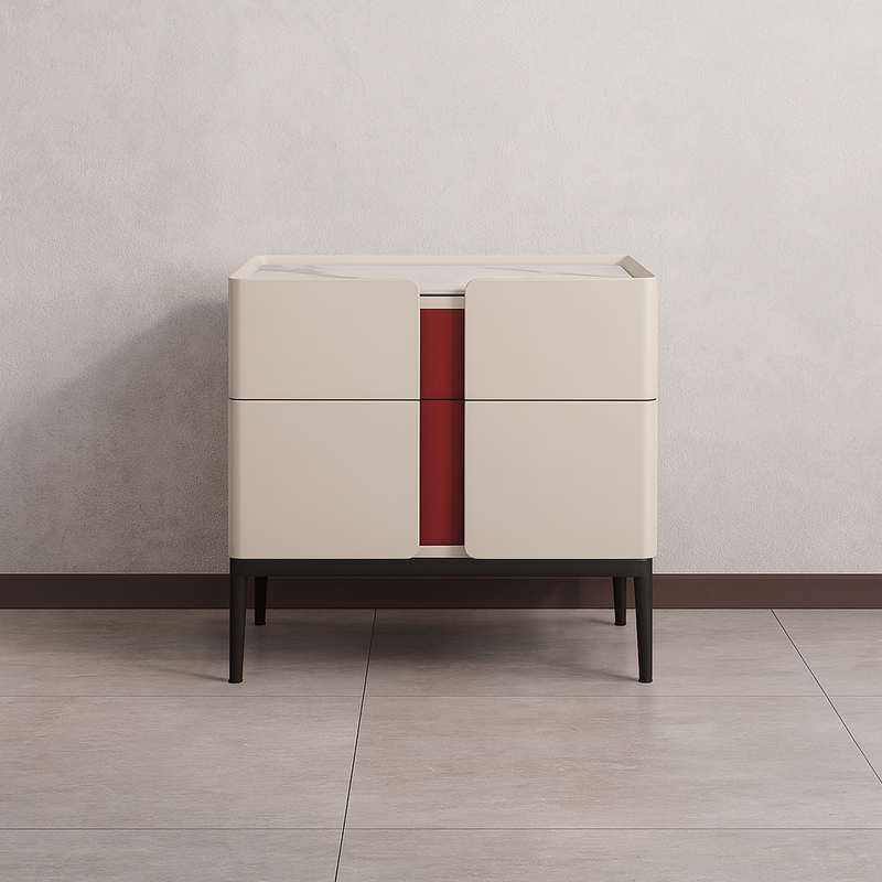 Premium Material Combination Bedside Table - Clever Dual-Drawer Storage Nightstand 2-Drawer For Elegant Bedroom