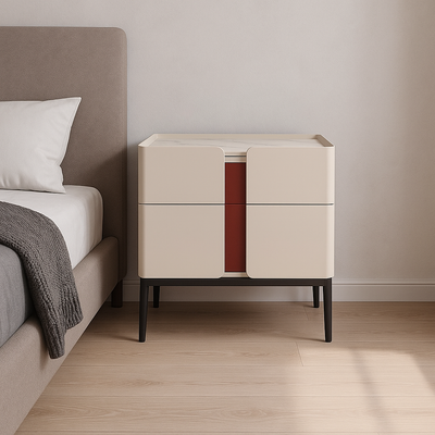 Premium Material Combination Bedside Table - Clever Dual-Drawer Storage Nightstand 2-Drawer For Elegant Bedroom