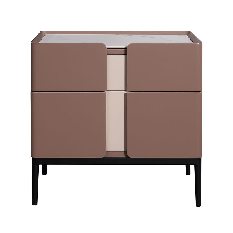 Premium Material Combination Bedside Table - Clever Dual-Drawer Storage Nightstand 2-Drawer For Elegant Bedroom