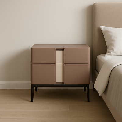 Premium Material Combination Bedside Table - Clever Dual-Drawer Storage Nightstand 2-Drawer For Elegant Bedroom