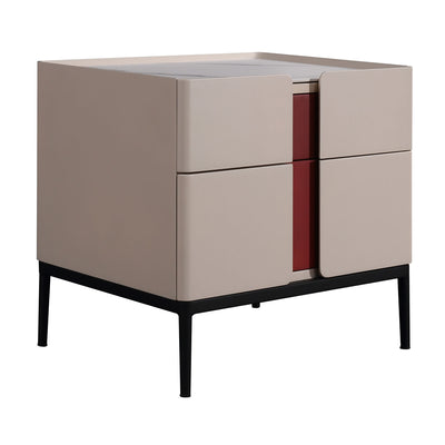 Premium Material Combination Bedside Table - Clever Dual-Drawer Storage Nightstand 2-Drawer For Elegant Bedroom