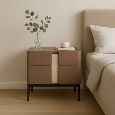 Premium Material Combination Bedside Table - Clever Dual-Drawer Storage Nightstand 2-Drawer For Elegant Bedroom