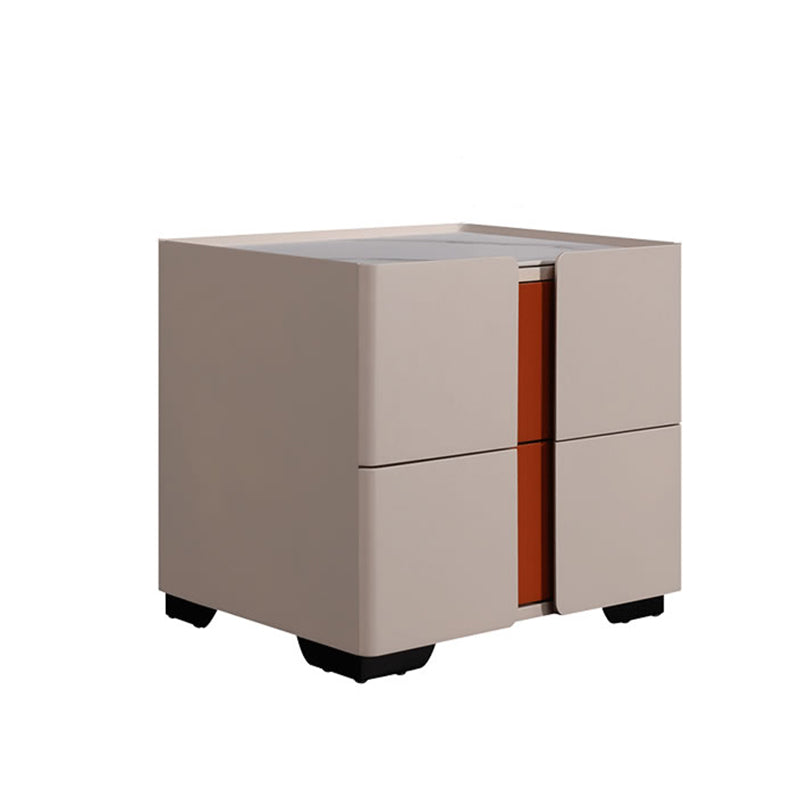 Personalized & Flexible Luxury Bedside Table - Detachable Legs & Symmetrical Block Design Nightstand 2-Drawer For Bedroom