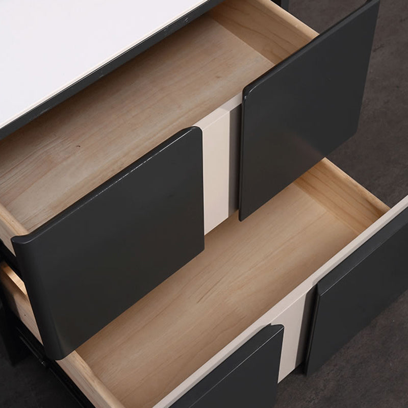 Personalized & Flexible Luxury Bedside Table - Detachable Legs & Symmetrical Block Design Nightstand 2-Drawer For Bedroom