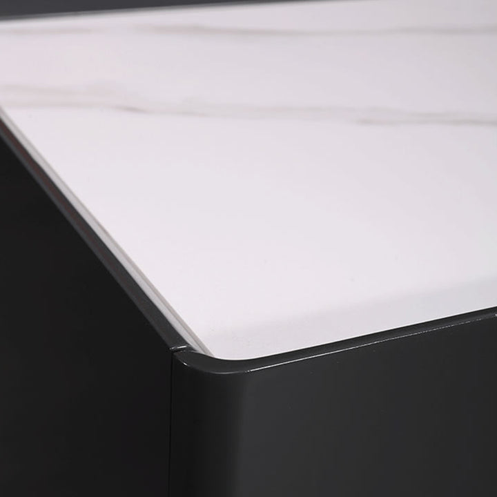 Personalized &amp; Flexible Luxury Bedside Table - Detachable Legs &amp; Symmetrical Block Design Nightstand 2-Drawer For Bedroom