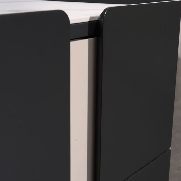 Personalized &amp; Flexible Luxury Bedside Table - Detachable Legs &amp; Symmetrical Block Design Nightstand 2-Drawer For Bedroom