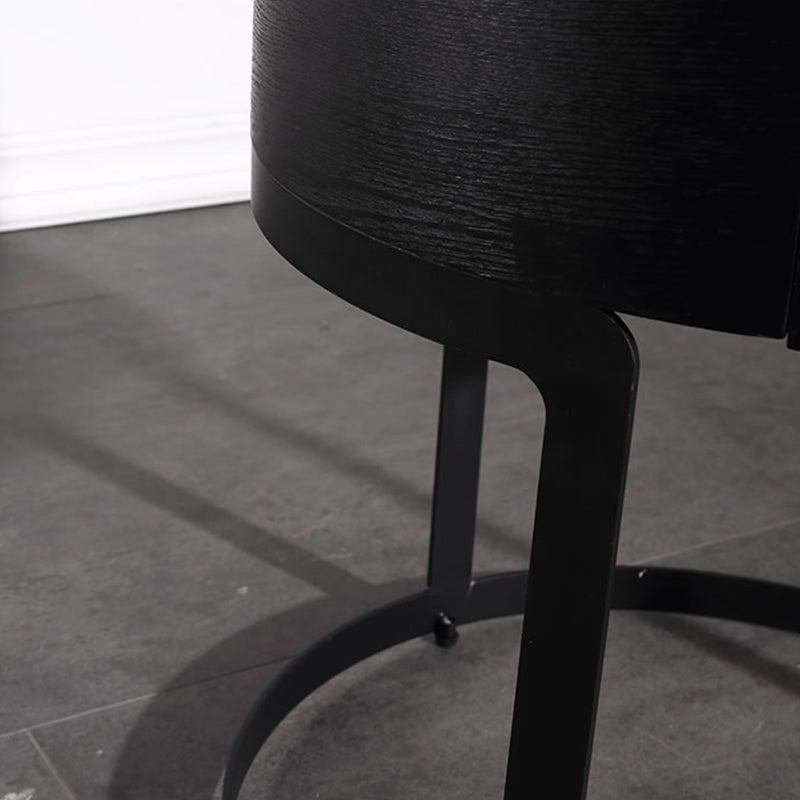 Round Industrial Nightstand - High-Recognition Shape &amp; Unique Material-Mix Bedside Table 1-Drawer For Bedroom &amp; Living Room