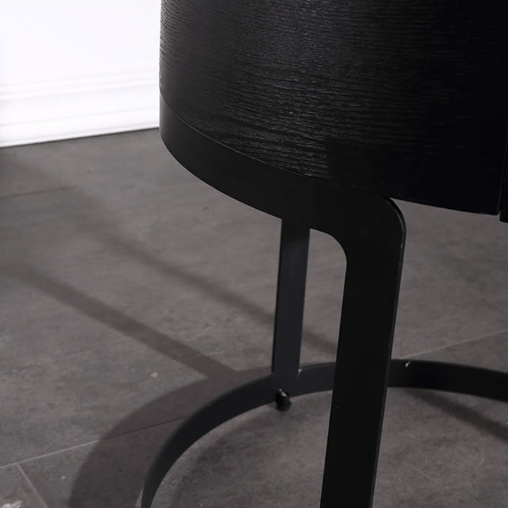 Round Industrial Nightstand - High-Recognition Shape &amp; Unique Material-Mix Bedside Table 1-Drawer For Bedroom &amp; Living Room