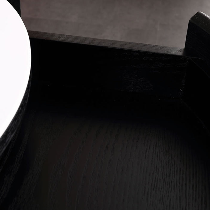 Round Industrial Nightstand - High-Recognition Shape &amp; Unique Material-Mix Bedside Table 1-Drawer For Bedroom &amp; Living Room