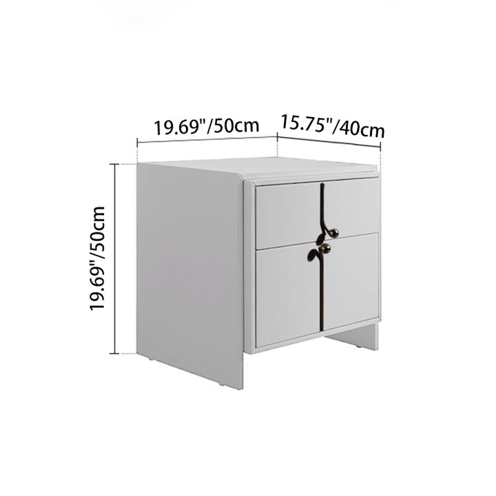 Umweltfreundlicher skandinavischer Nachttisch - reine minimalistische Linien & Nachttisch mit Backlackierung, 2 Schubladen für das Schlafzimmer 