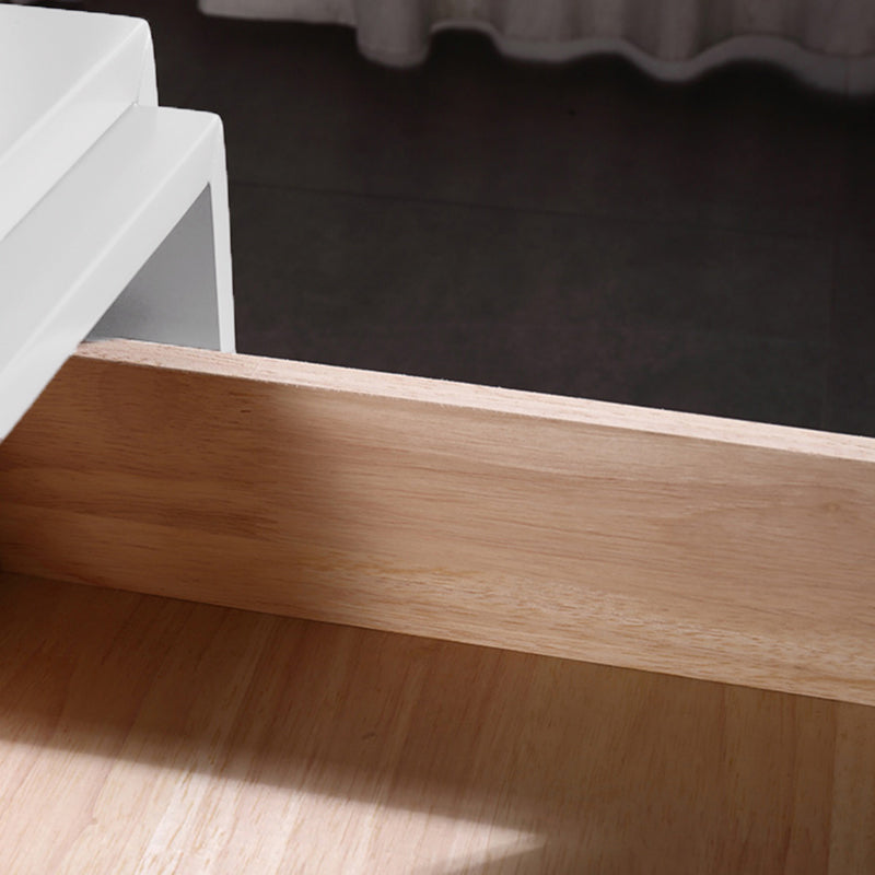 Table de chevet scandinave écologique - lignes minimalistes pures et peinture cuite, table de nuit à 2 tiroirs pour chambre à coucher 