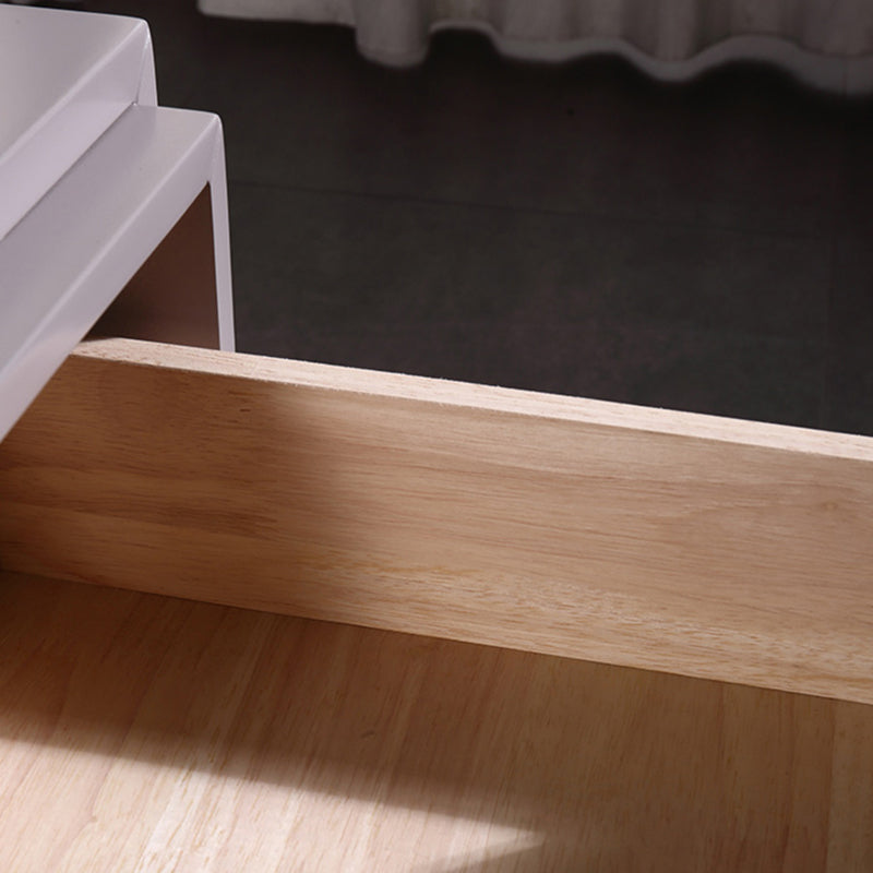 Eco-Friendly Scandinavian Bedside Table - Pure Minimalist Lines & Baking Paint Craft Nightstand 2-Drawer For Bedroom