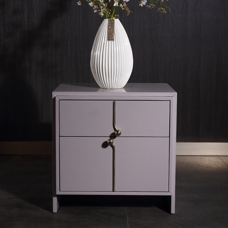 Eco-Friendly Scandinavian Bedside Table - Pure Minimalist Lines & Baking Paint Craft Nightstand 2-Drawer For Bedroom