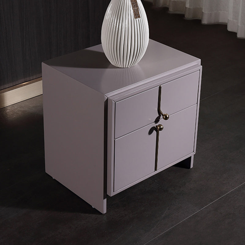 Eco-Friendly Scandinavian Bedside Table - Pure Minimalist Lines & Baking Paint Craft Nightstand 2-Drawer For Bedroom