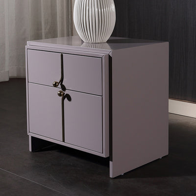 Eco-Friendly Scandinavian Bedside Table - Pure Minimalist Lines & Baking Paint Craft Nightstand 2-Drawer For Bedroom