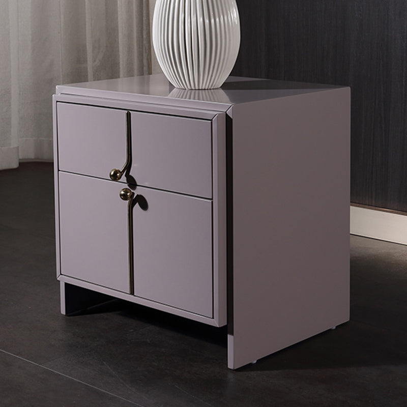 Eco-Friendly Scandinavian Bedside Table - Pure Minimalist Lines & Baking Paint Craft Nightstand 2-Drawer For Bedroom