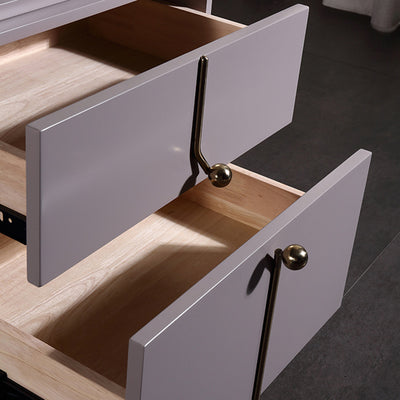 Eco-Friendly Scandinavian Bedside Table - Pure Minimalist Lines & Baking Paint Craft Nightstand 2-Drawer For Bedroom