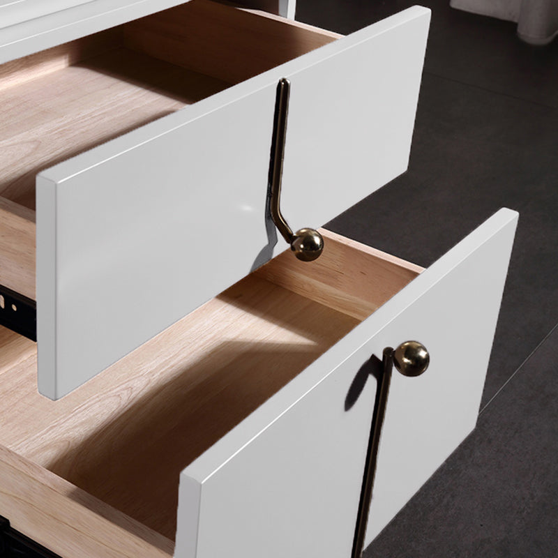 Table de chevet scandinave écologique - lignes minimalistes pures et peinture cuite, table de nuit à 2 tiroirs pour chambre à coucher 