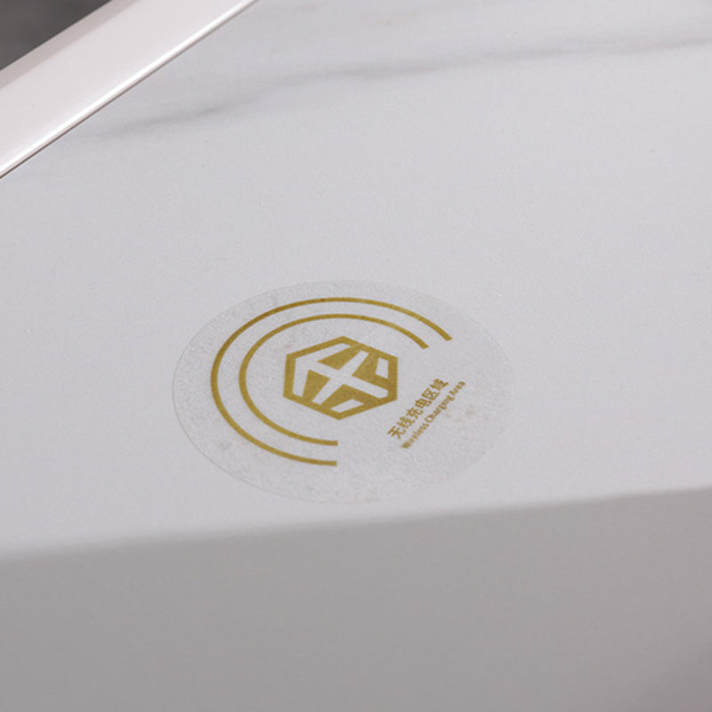 Tech-Enabled Minimalist Bedside Table - Convenient Wireless Charging & Fingerprint Lock Nightstand 2-Drawer For Bedroom & Living Room