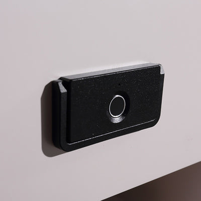 Tech-Enabled Minimalist Bedside Table - Convenient Wireless Charging & Fingerprint Lock Nightstand 2-Drawer For Bedroom & Living Room