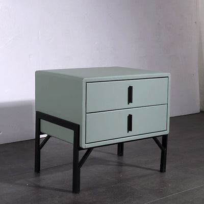 Faux Leather Upholstered Nordic Bedside Table - Premium Touch & Easy Maintenance Nightstand 2-Drawer For Bedroom