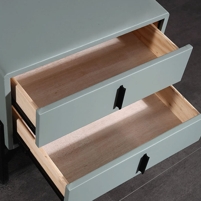 Faux Leather Upholstered Nordic Bedside Table - Premium Touch & Easy Maintenance Nightstand 2-Drawer For Bedroom