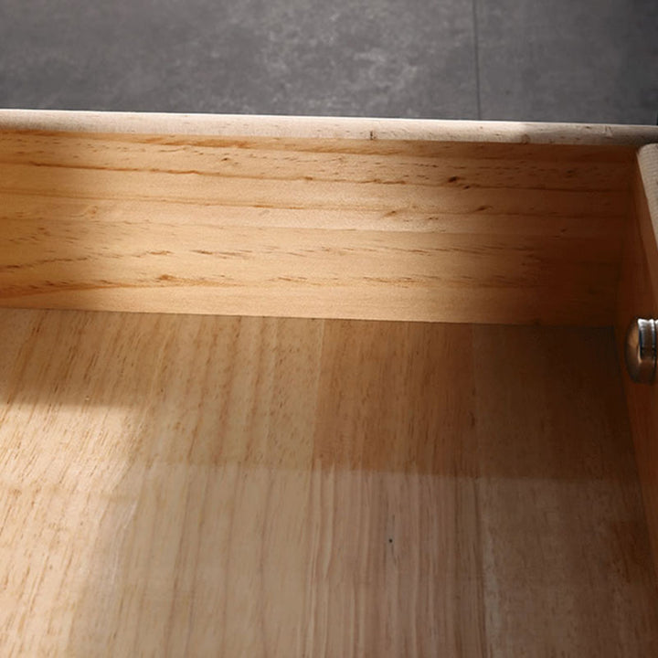 Mesa de noche nórdica tapizada en cuero sintético - Toque premium y fácil mantenimiento con 2 cajones para dormitorio 
