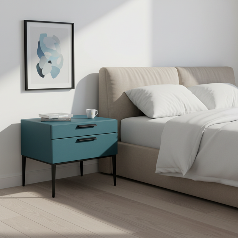Eco-Friendly Scandinavian Nightstand - Function-Aesthetics Fusion Bedside Table 2-Drawer For Bedroom