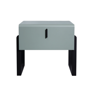 Elegant & Practical Nightstand - Industrial Featuring Faux Leather Upholstery Bedside Table 1-Drawer For Bedroom