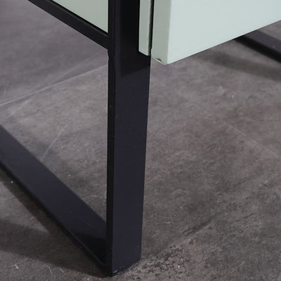 Elegant & Practical Nightstand - Industrial Featuring Faux Leather Upholstery Bedside Table 1-Drawer For Bedroom