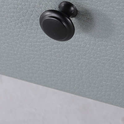 Nordic Aesthetic Bedside Table - Exquisite Faux Leather Work Craftsmanship Design Nightstand 2-Drawer For Bedroom