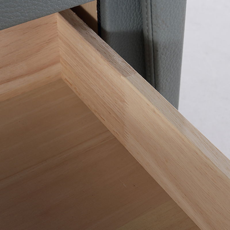 Nordic Aesthetic Bedside Table - Exquisite Faux Leather Work Craftsmanship Design Nightstand 2-Drawer For Bedroom