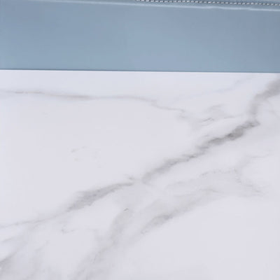 Color-Blocked Geometric Bedside Table - Scratch-Resistant & Stain-Proof Rock Slab Top Nightstand 1-Drawer For Bedroom