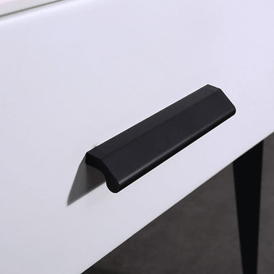 Color-Blocked Geometric Bedside Table - Scratch-Resistant & Stain-Proof Rock Slab Top Nightstand 1-Drawer For Bedroom