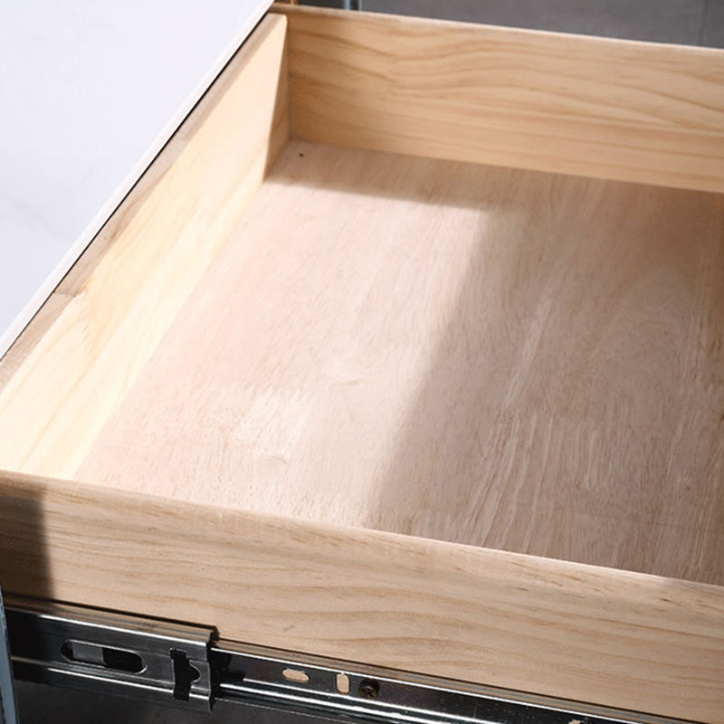 Color-Blocked Geometric Bedside Table - Scratch-Resistant & Stain-Proof Rock Slab Top Nightstand 1-Drawer For Bedroom