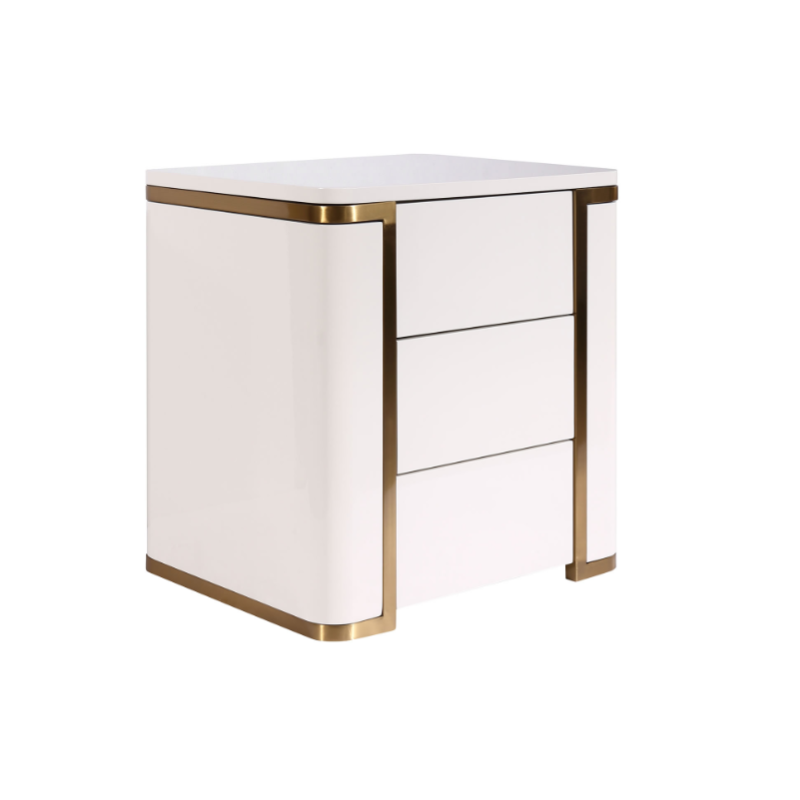 Stylish Minimalist Bedside Table - E1 Eco-Friendly Material Nightstand 3-Drawer For Bedroom & Living Room