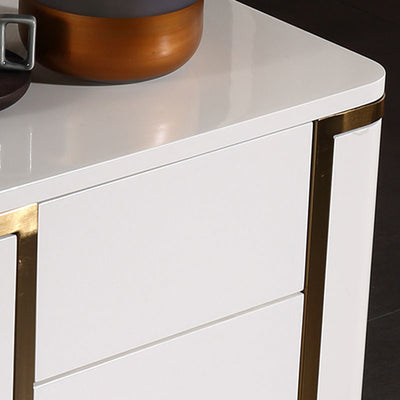 Stylish Minimalist Bedside Table - E1 Eco-Friendly Material Nightstand 3-Drawer For Bedroom & Living Room