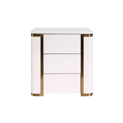 Stylish Minimalist Bedside Table - E1 Eco-Friendly Material Nightstand 3-Drawer For Bedroom & Living Room