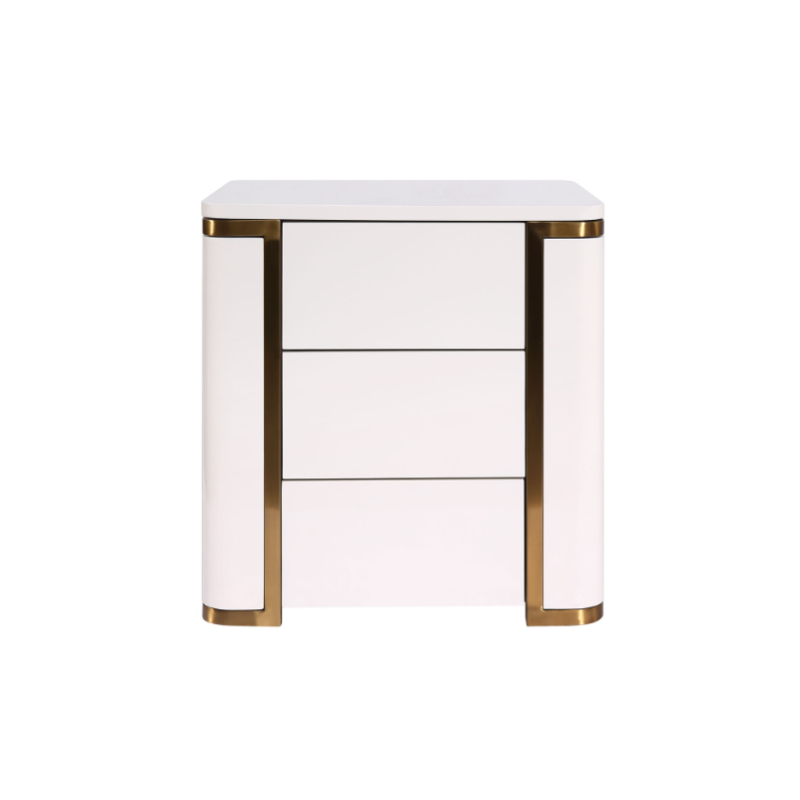 Stylish Minimalist Bedside Table - E1 Eco-Friendly Material Nightstand 3-Drawer For Bedroom & Living Room