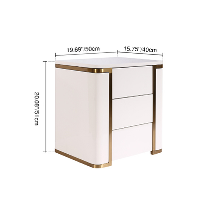 Stylish Minimalist Bedside Table - E1 Eco-Friendly Material Nightstand 3-Drawer For Bedroom & Living Room