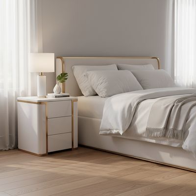 Stylish Minimalist Bedside Table - E1 Eco-Friendly Material Nightstand 3-Drawer For Bedroom & Living Room
