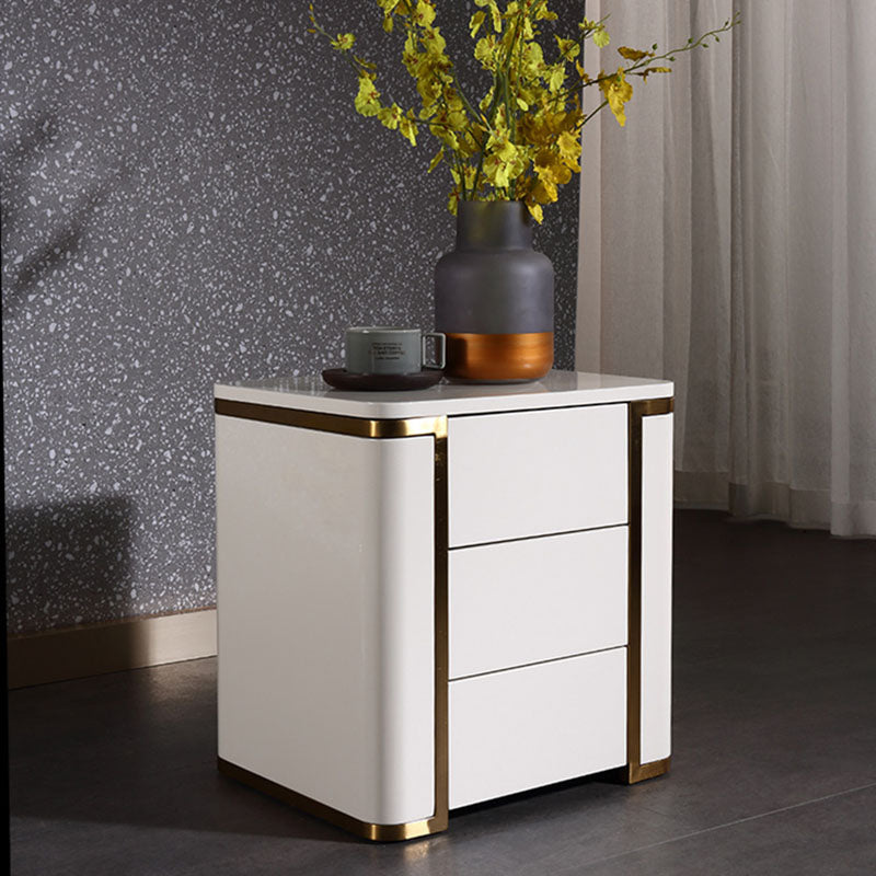 Stylish Minimalist Bedside Table - E1 Eco-Friendly Material Nightstand 3-Drawer For Bedroom & Living Room