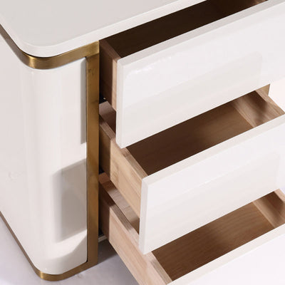 Stylish Minimalist Bedside Table - E1 Eco-Friendly Material Nightstand 3-Drawer For Bedroom & Living Room