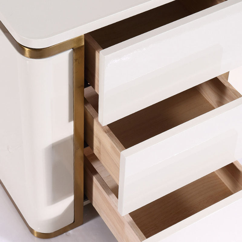 Stylish Minimalist Bedside Table - E1 Eco-Friendly Material Nightstand 3-Drawer For Bedroom & Living Room