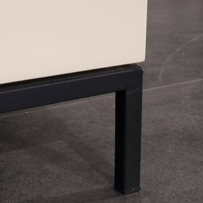 Cream White Scandinavian Nightstand - Functional Solid Wood Soft-Close Drawers Bedside Table 2-Drawer For Bedroom