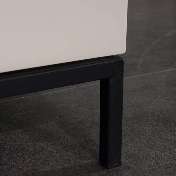 Table de chevet scandinave blanc crème - meuble de chevet fonctionnel en bois massif avec tiroirs à fermeture douce, 2 tiroirs pour chambre à coucher 